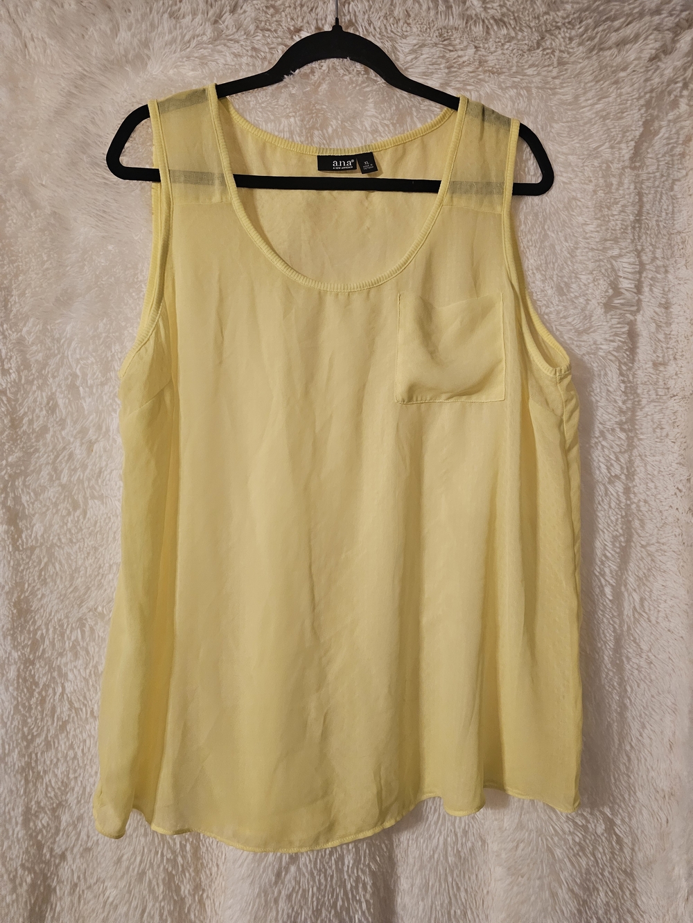 a.n.a Lightweight Yellow Scoop Neck Tank with Pocket